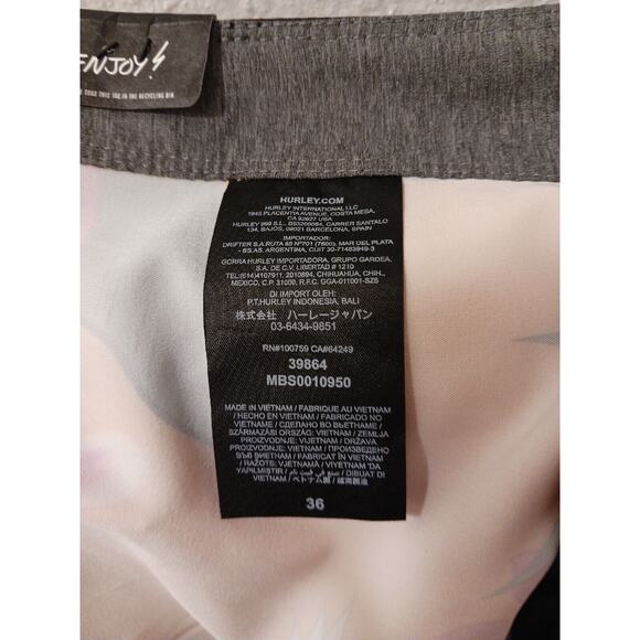 Hurley MLB Swim Trunks SAN DIEGO PADRES Mens Sz 36 Yellow Board Shorts Tropical - Picture 16 of 16